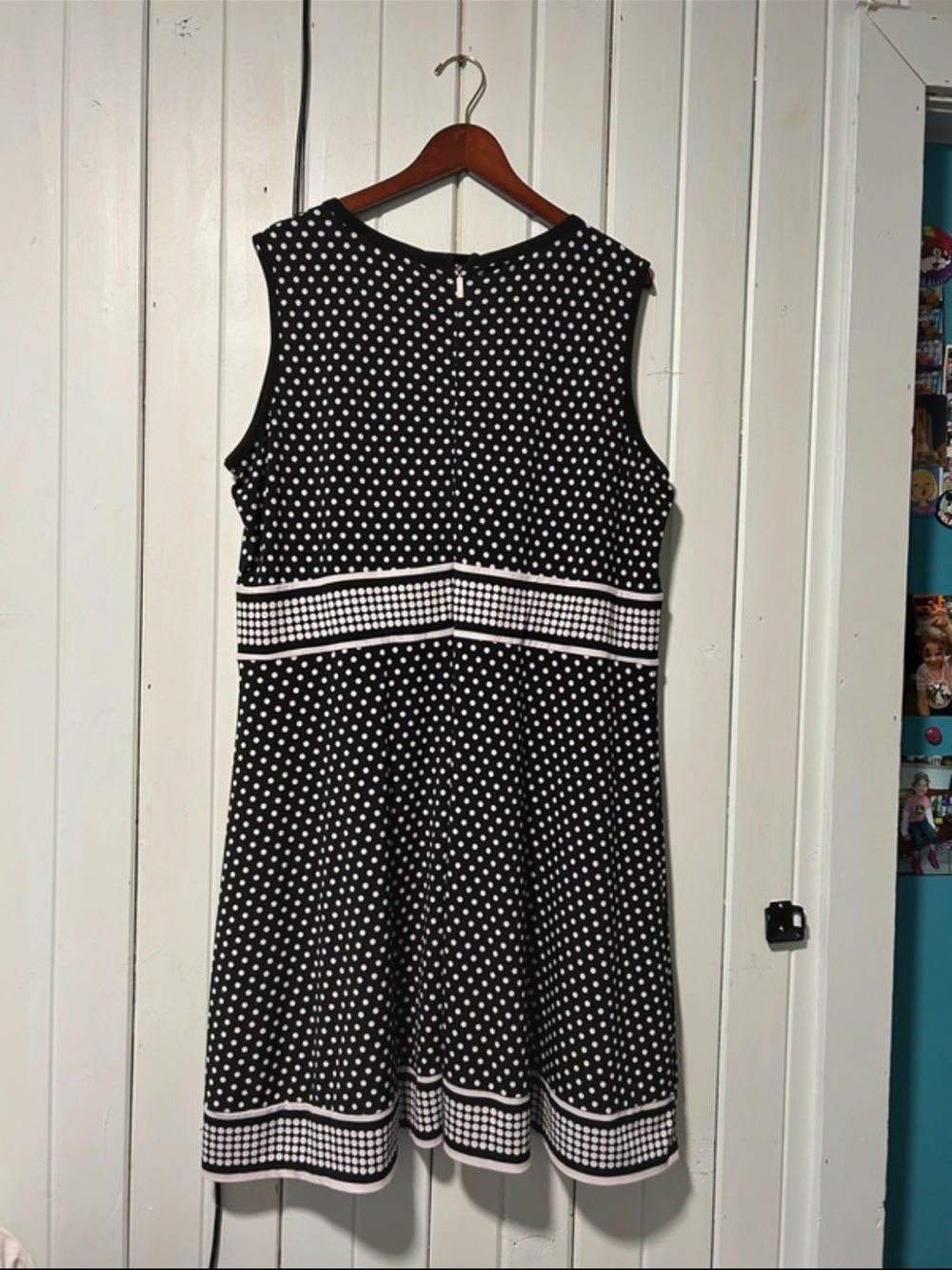 Michael Kors Black & White Polka Dot Sleeveless Mini Dress
